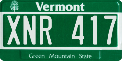 VT license plate XNR417