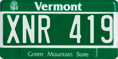 VT license plate XNR419