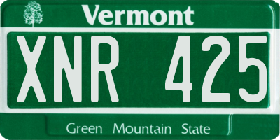 VT license plate XNR425