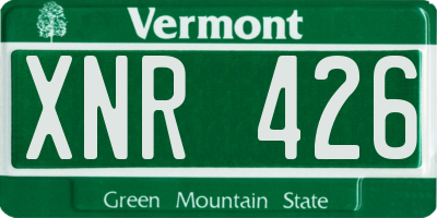 VT license plate XNR426