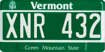 VT license plate XNR432