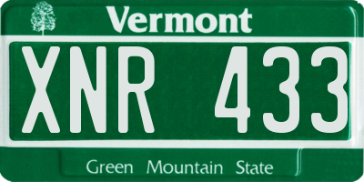 VT license plate XNR433