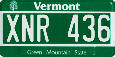 VT license plate XNR436