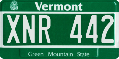 VT license plate XNR442