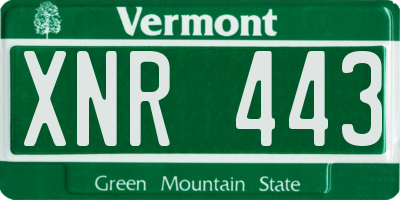 VT license plate XNR443