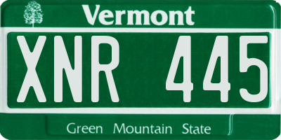 VT license plate XNR445