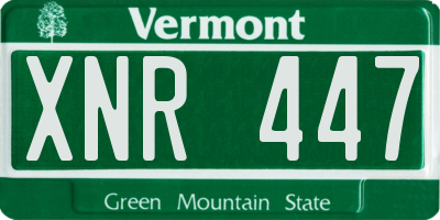 VT license plate XNR447