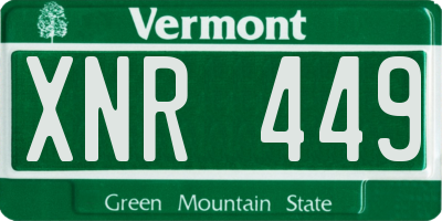 VT license plate XNR449