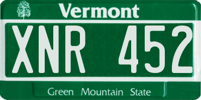VT license plate XNR452