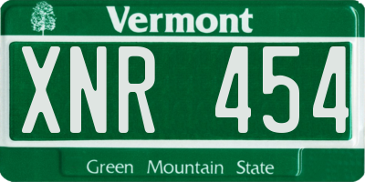 VT license plate XNR454
