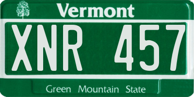 VT license plate XNR457