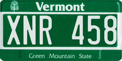 VT license plate XNR458
