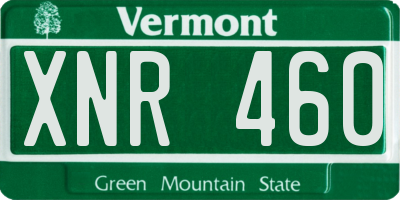 VT license plate XNR460