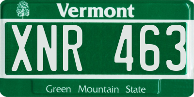VT license plate XNR463