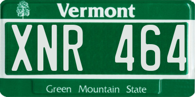 VT license plate XNR464
