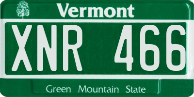 VT license plate XNR466