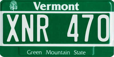 VT license plate XNR470