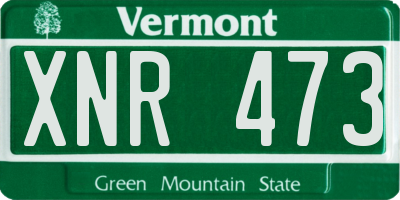 VT license plate XNR473