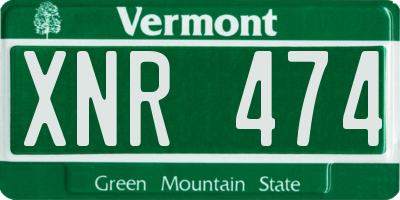 VT license plate XNR474