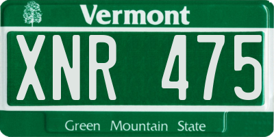 VT license plate XNR475