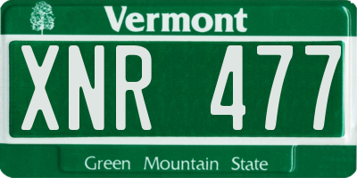 VT license plate XNR477