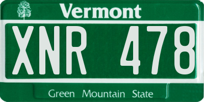 VT license plate XNR478