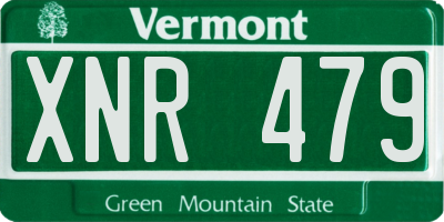 VT license plate XNR479