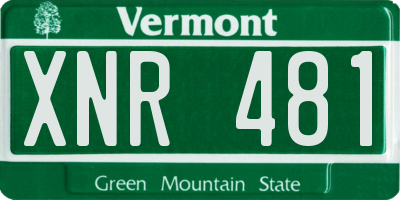 VT license plate XNR481