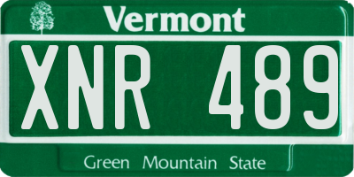 VT license plate XNR489