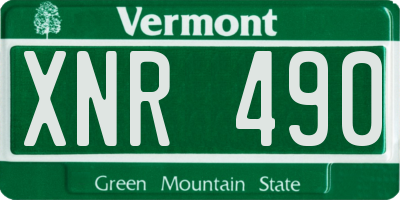 VT license plate XNR490