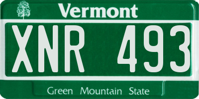 VT license plate XNR493