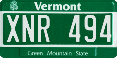 VT license plate XNR494