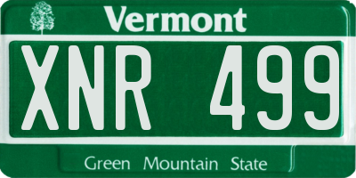 VT license plate XNR499