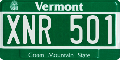 VT license plate XNR501