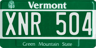 VT license plate XNR504