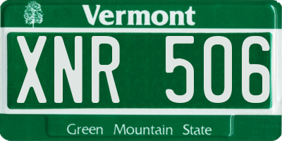 VT license plate XNR506