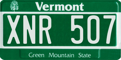 VT license plate XNR507