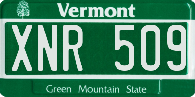 VT license plate XNR509