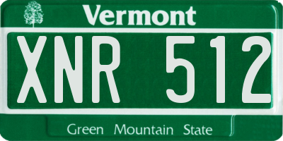 VT license plate XNR512