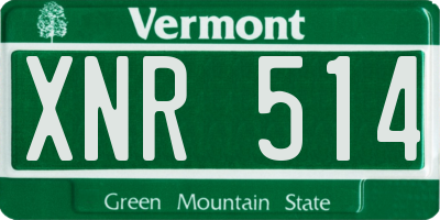 VT license plate XNR514