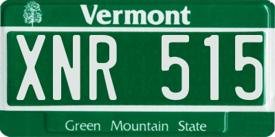 VT license plate XNR515