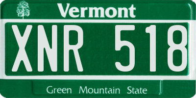 VT license plate XNR518
