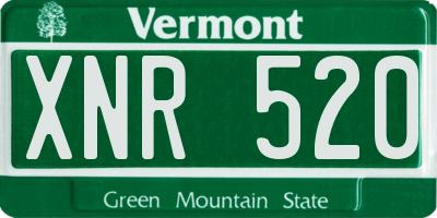 VT license plate XNR520