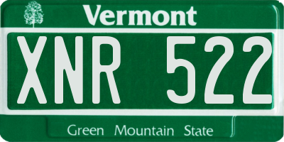 VT license plate XNR522
