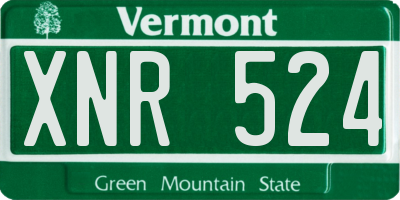 VT license plate XNR524