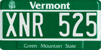 VT license plate XNR525