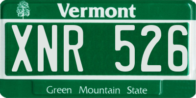 VT license plate XNR526
