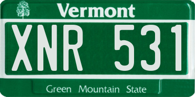 VT license plate XNR531