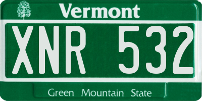 VT license plate XNR532