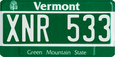 VT license plate XNR533